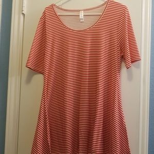 Red/white striped Lularoe Perfect Tee